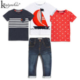 4Pcs Boys Clothes Sets Summer Children Clothing Baby Boy Sport Suit T-shirt+Jeans Costume For Kids 2 3 4 5 6 7 Years - 4IZN