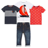 4Pcs Boys Clothes Sets Summer Children Clothing Baby Boy Sport Suit T-shirt+Jeans Costume For Kids 2 3 4 5 6 7 Years - 4IZN