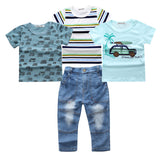 4Pcs Boys Clothes Sets Summer Children Clothing Baby Boy Sport Suit T-shirt+Jeans Costume For Kids 2 3 4 5 6 7 Years - 4IZN