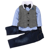 4Pcs Boys Clothes Sets Summer Children Clothing Baby Boy Sport Suit T-shirt+Jeans Costume For Kids 2 3 4 5 6 7 Years - 4IZN