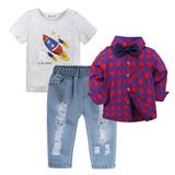 4Pcs Boys Clothes Sets Summer Children Clothing Baby Boy Sport Suit T-shirt+Jeans Costume For Kids 2 3 4 5 6 7 Years - 4IZN