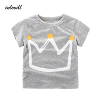 Boys T Shirt Crown Print Short Sleeve - 4IZN