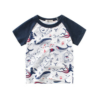 Boys T Shirt Crown Print Short Sleeve - 4IZN